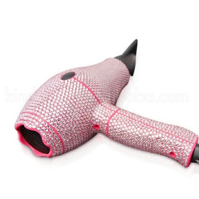 Luxury Rhinestone Hot Pink Color Design Jet Diffuser Hand Blow Dryers Hair Blow Dryer Professional