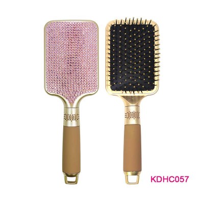 Luxury diamond hair brush custom cushion hair brush rhinestone detangling hair brush