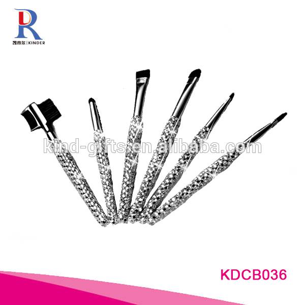 Bling Crystal Metal Handle Cosmetic Brush Set, Hair Acrylic Makeup Brush