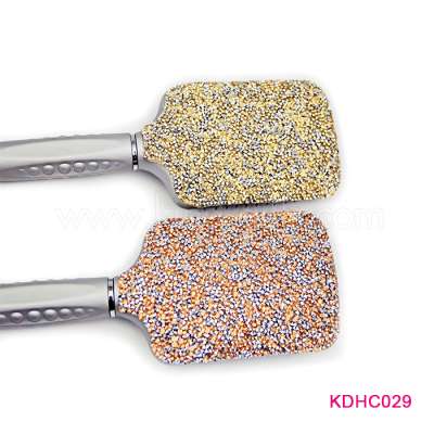 Fashion Luxury Crystal Bead Cheap And Durable Bulk Silver Paddle Brushes Hairdressing Hiar Combs